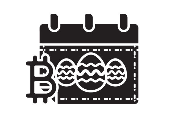 Bitcoin Easter Icon Calendar Black Fill: A Premium Graphic Design Freebie for Marketers