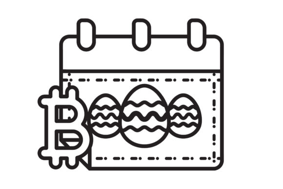 Bitcoin Easter Icon Calendar Black Line Review for Embroidery Projects