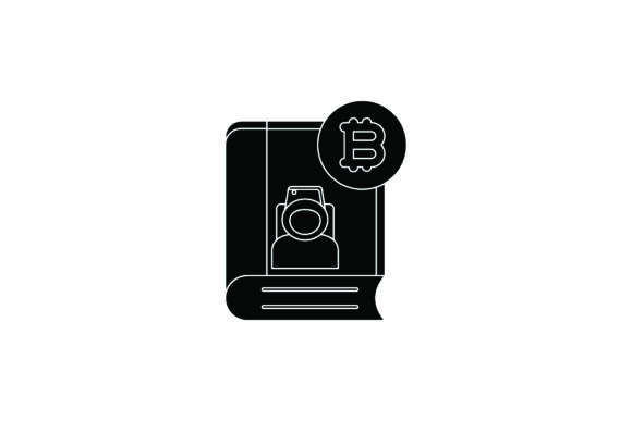 Bitcoin Space Icon Book Black Filled – A Graphics Freebie with Strong Brand Potential