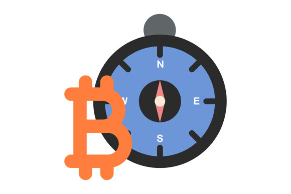 Bitcoin Travel Icon Compass Design Art: A Versatile Graphic for Creative Projects