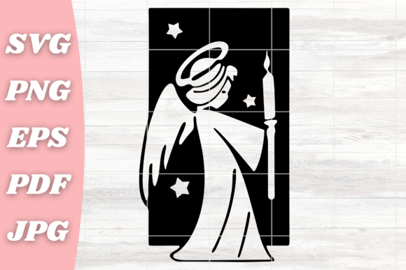 Christmas Angel with Halo Stars: A Versatile Graphics Asset for Crafts and Branding