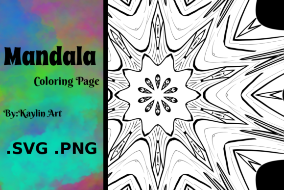 Coloring Page Mandala Flower B W Vector – A Versatile Graphic Design Asset