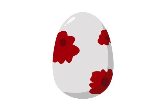 Easter Egg Red Flower: A Versatile Graphic Design Asset for Crafts and Merch