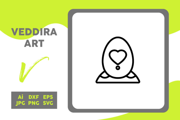 Easter Icon Egg Mound Line Black Love: A Festive Graphic Design Asset for Local Business Branding