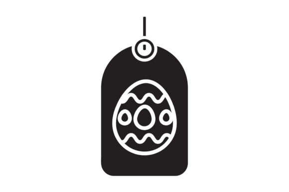 Easter Icon Label Design Black Filled – A Versatile Graphics Freebie for Seasonal Crafting