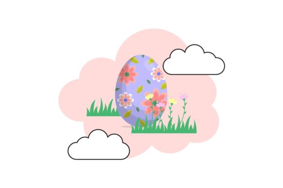 Easter Purple Icon Cloud Style for Graphics and Freebies