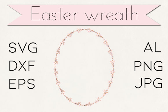 Easter Willow Wreath Frame: A Seasonal Graphic Design Asset for Content Creators