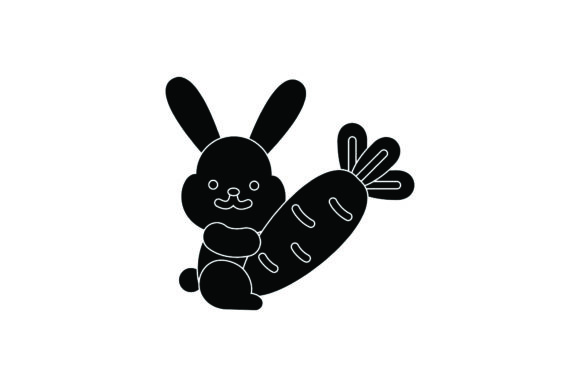 Flat Icon Easter Carrot Black Filled – A Versatile Graphic Freebie for Creative Projects