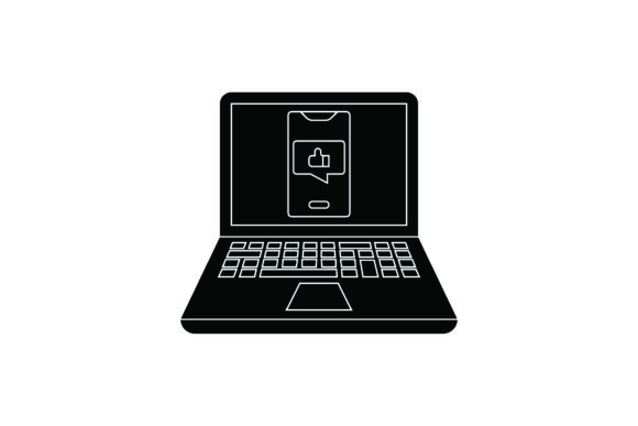 Flat Icon Laptop Like Black Filled: A Graphic Freebie for Crafters