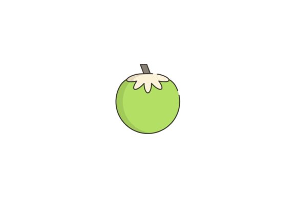 Food Coconut Icon Filled Line Style: A Fresh Graphic Freebie for Local Branding
