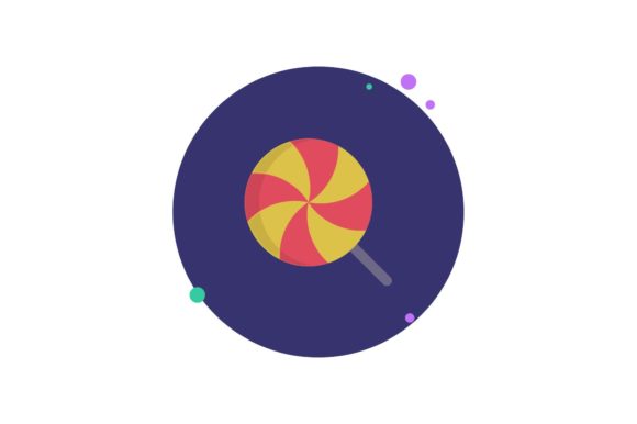 Food Lollipop Icon Circle Bubble Style – A Playful Graphic Freebie for Brand Design