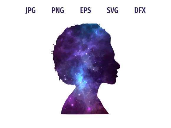Galaxy Afro Girl Silhouette: A Versatile Freebie for Handmade Creations