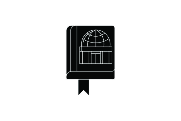 Icon Space Cute Book Black Filled: A Graphic Design Asset for Content Creators