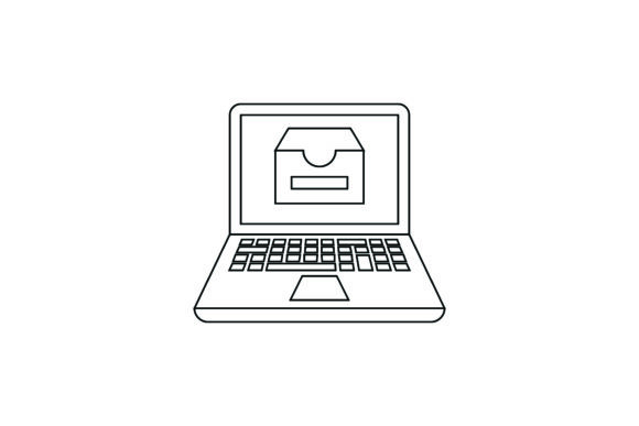 Laptop Flat Icon Cardboard Coloring Page: A Versatile Graphic Freebie for Creative Projects