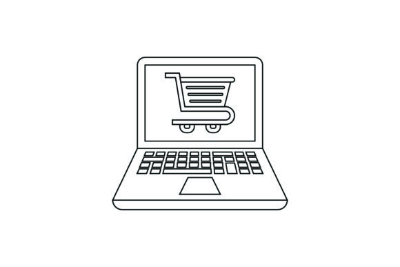 Laptop Icon Cute Shopping Coloring Page: A Versatile Freebie for Creative Marketing