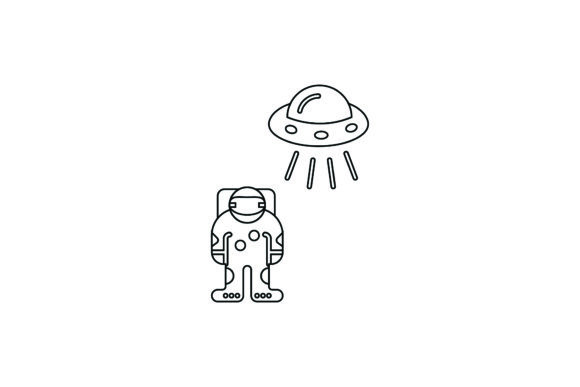 Space Flat Icon Astronaut Coloring Page: A Versatile Freebie for Modern Design