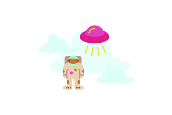 Space Flat Icon Astronaut Purple – A Versatile Graphic for Handmade Creations