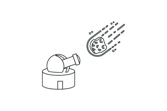 Space Icon Cute Meteor Color Outline – A Freebie Graphic for Local Business Branding