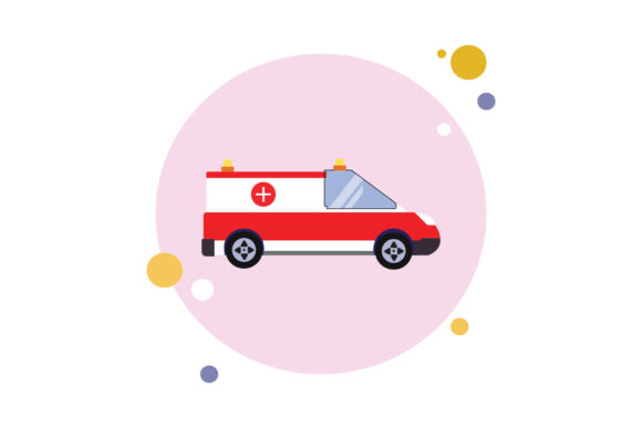 Transortation Ambulance Circle Bubble for Graphics and Freebies