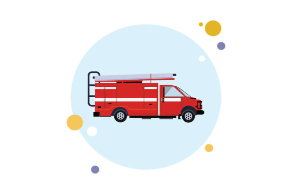 Transortation Fire Truck Circle Bubble: A Versatile Graphic Freebie for Creative Projects