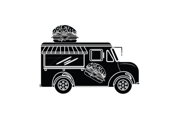 Transportation Burger Car Black Filled: A Versatile Graphic Design Freebie