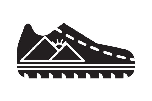 Travel Icon Casual Shoes Black Filled: A Polished Graphic for Content Creators