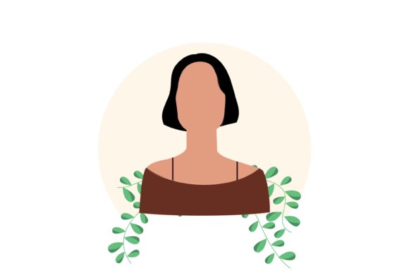 Woman Beauty Style Character Short Hair Graphics for Local Business Freebies